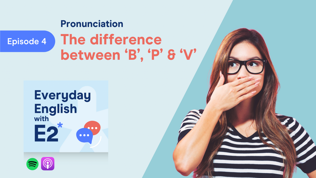 Ep 4 Difference between B, P, and V Sounds Cover Image Everyday English Podcast