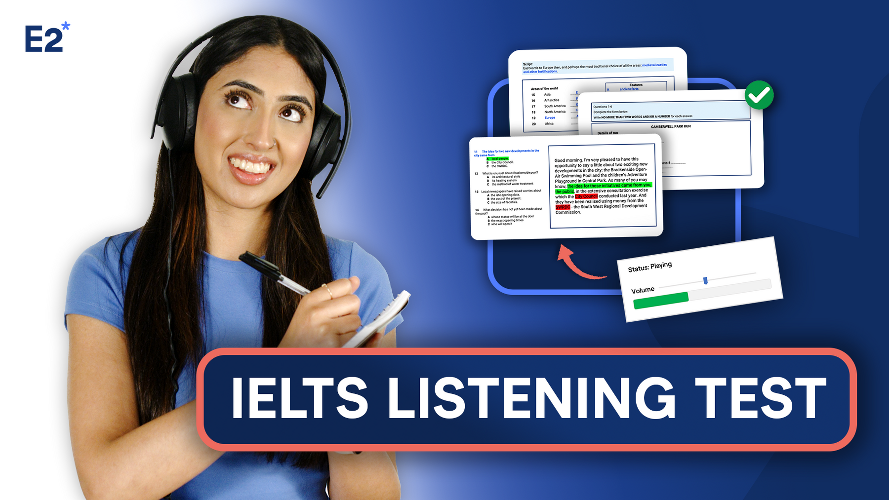 IELTS listening answer sheet