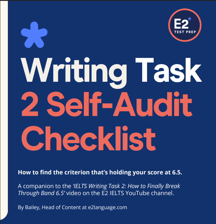 รายการตรวจสอบประเมินตนเองสำหรับการเขียน IELTS Task 2