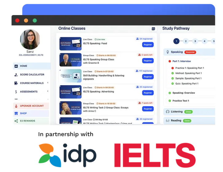 E2 Language IELTS Mock Test In partnership with IDP and IELTS