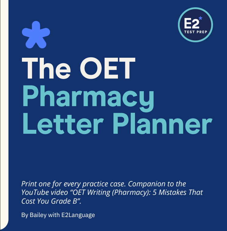 The OET Pharmacy Letter Planner